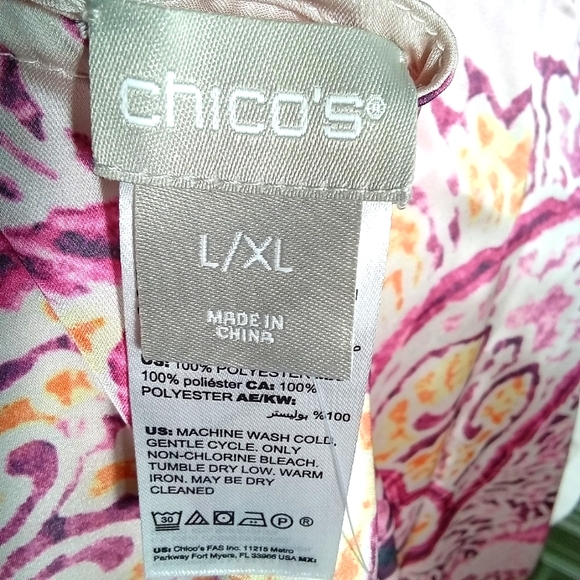 💕New Chico's Pink Paisley Poncho💕 - Picture 4 of 4